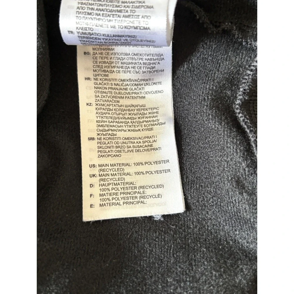 Adidas Mens Black White 3 Stripe Full Zip Track Jacket Large Recycled Polyester